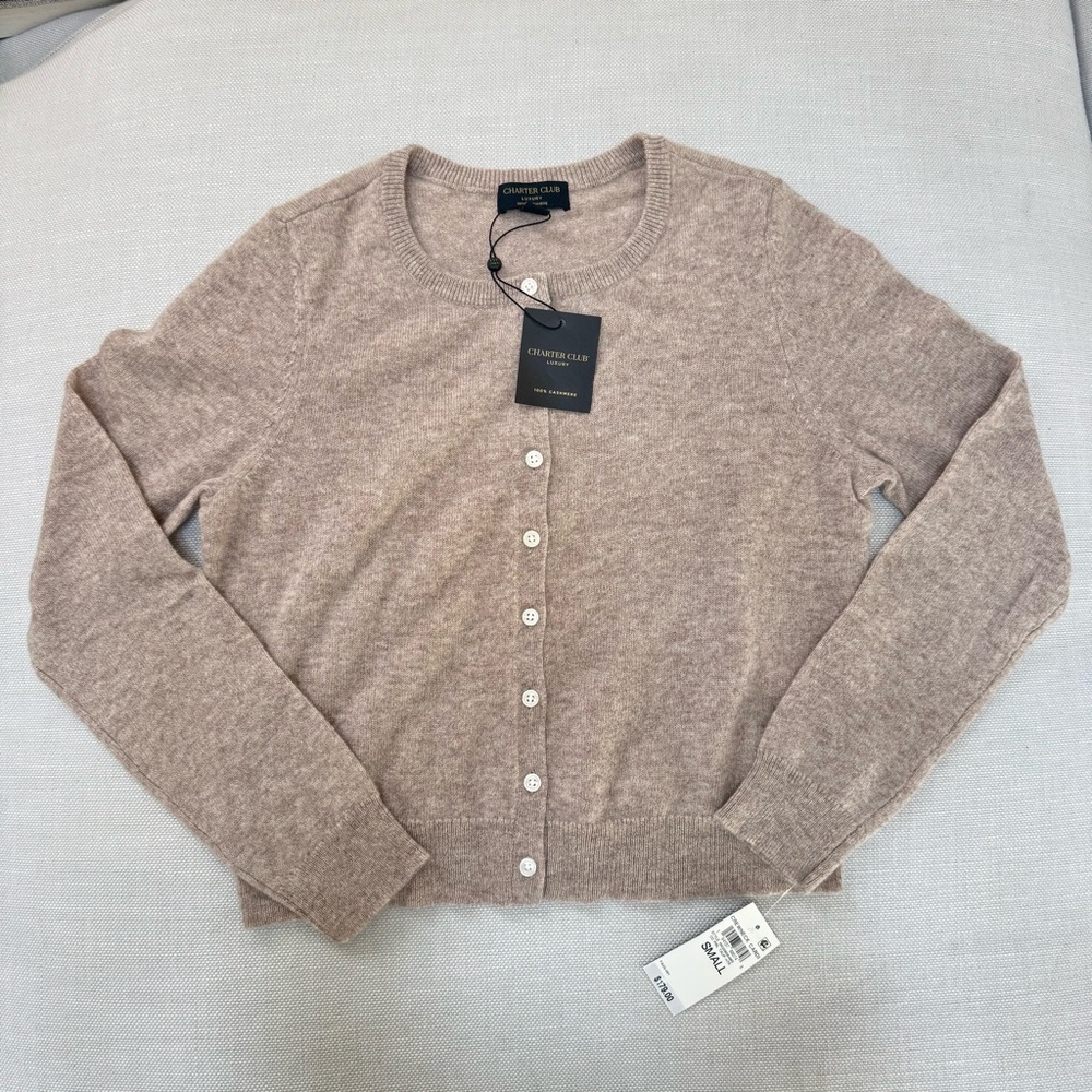 Charter Club Women's Beige Cardigan Sweater